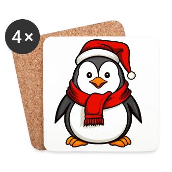 Penguins Christmas - Coasters (set of 4) - white - Front