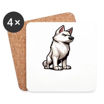 Parle au Berger Blanc Patte - Dessous de verre (lot de 4) - blanc - Devant