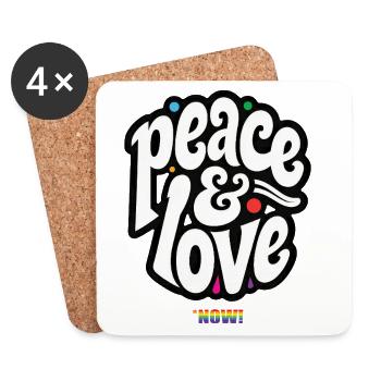 PEACE LOVE #5 - let's talk - Dessous de verre (lot de 4) - blanc - Devant