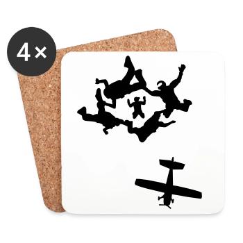 parachutisme - Dessous de verre (lot de 4) - blanc - Devant