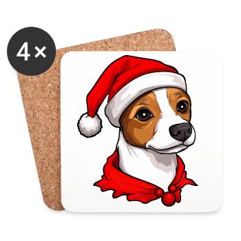 Jack Russell Terrier Weihnachten - Untersetzer (4er-Set) - Weiß - Vorne