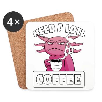 Need A Lotl Coffee Axolotl Kaffee - Untersetzer (4er-Set) - Weiß - Vorne