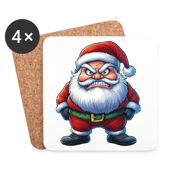 angry Santa Claus :) - Coasters (set of 4) - white - Front