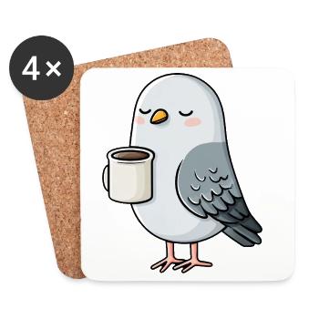 Bibper de café Pigeon Cosy - Dessous de verre (lot de 4) - blanc - Devant