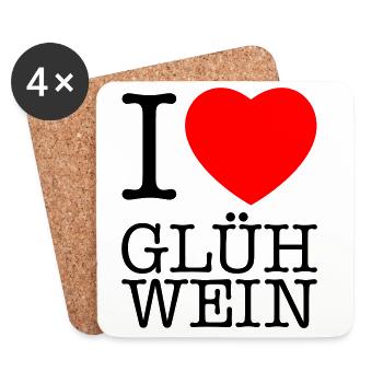 I love mulled wine - Coasters (set of 4) - white - Front