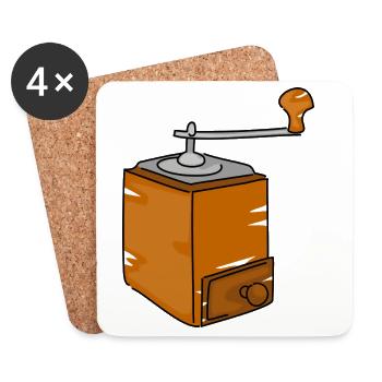 Moulin à café - Dessous de verre (lot de 4) - blanc - Devant