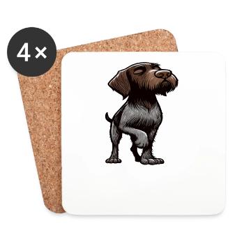 Parle au porte-fil allemand Paw - Dessous de verre (lot de 4) - blanc - Devant