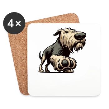 Parlez à la pat Lévrier de loup irlandais Lévrier de loup - Dessous de verre (lot de 4) - blanc - Devant
