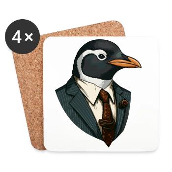 Business - Penguin - Coasters (set of 4) - white - Front