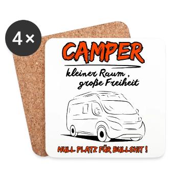 Camping Kastenwagen Wohnmobil Spruch - Untersetzer (4er-Set) - Weiß - Vorne