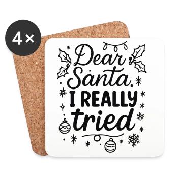 Cher Père Noël, j’ai vraiment essayé - Dessous de verre (lot de 4) - blanc - Devant