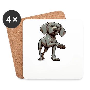 Parlez aux Paw Weimaraner Weimaraner Lovers - Dessous de verre (lot de 4) - blanc - Devant