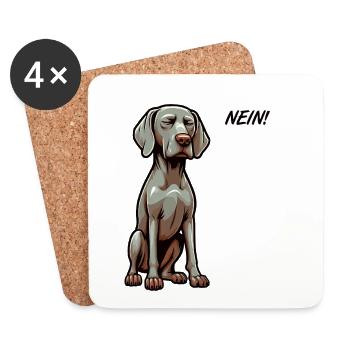 Pas de Weimaraner Weimaraner Amoureux Weimaraner Weimaraner Chien - Dessous de verre (lot de 4) - blanc - Devant