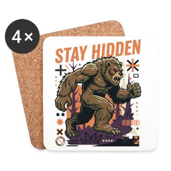 Stay Hidden Gorilla Forest - Coasters (set of 4) - white - Front