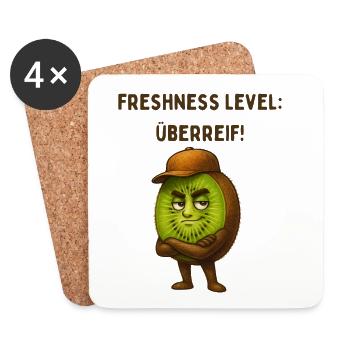 Überreife Kiwiheld - Untersetzer (4er-Set) - Weiß - Vorne