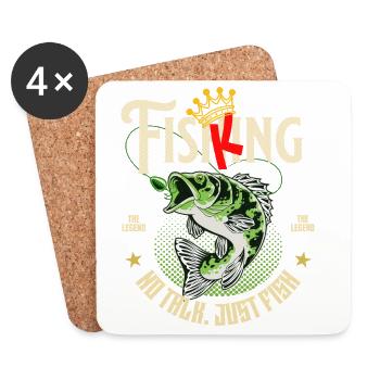 Fish King Angler Design - Untersetzer (4er-Set) - Weiß - Vorne