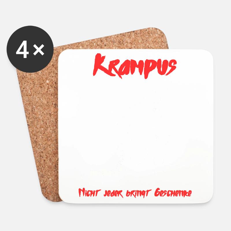 Krampus - Untersetzer (4er-Set) - Weiß