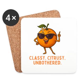 Citrus star: casually unimpressed - Coasters (set of 4) - white - Front
