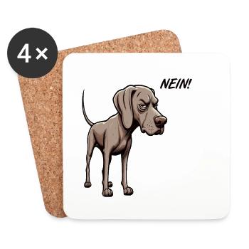 Pas de Weimaraner Weimaraner Amoureux Weimaraner Weimaraner Chien - Dessous de verre (lot de 4) - blanc - Devant