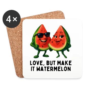 Love, but Make It Watermelon - Untersetzer (4er-Set) - Weiß - Vorne