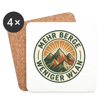 Weniger WLAN mehr Berge - Untersetzer (4er-Set) - Weiß - Vorne