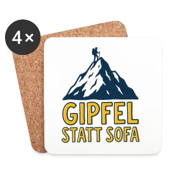 Gipfel statt Sofa - Untersetzer (4er-Set) - Weiß - Vorne