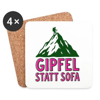 Gipfel statt Sofa - Untersetzer (4er-Set) - Weiß - Vorne