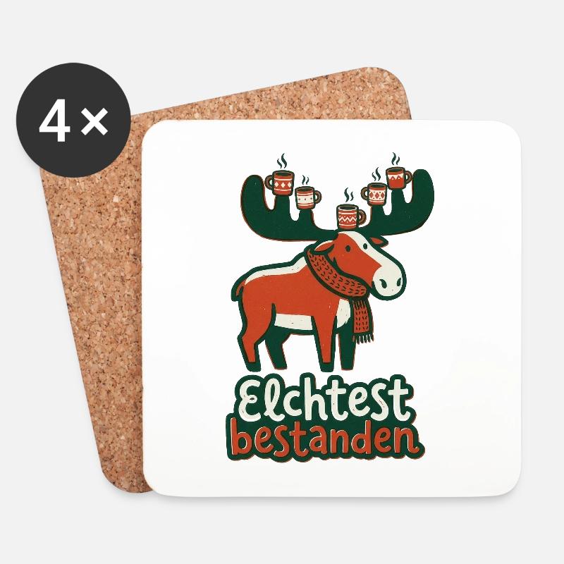 Moose test passed - Coasters (set of 4) - white