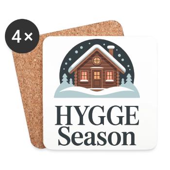 Hygge Season Cozy Winter Cabin Danish Lifestyle - Coasters (set of 4) - white - Front