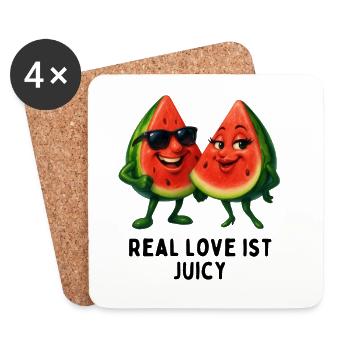 Duo de melons Juicy Love - Dessous de verre (lot de 4) - blanc - Devant
