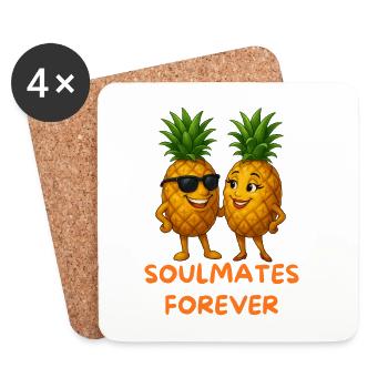 Soulmates Pineapples Forever - Coasters (set of 4) - white - Front