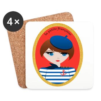 La Petite Française en Marinière - Dessous de verre (lot de 4) - blanc - Devant