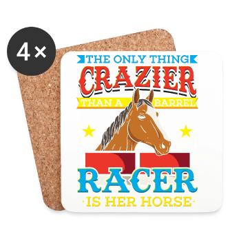 The Only Thing Crazier Than a Barrel Racer Design - Untersetzer (4er-Set) - Weiß - Vorne