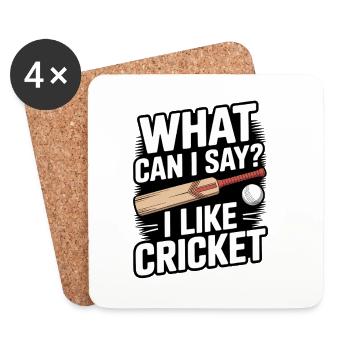 Drôle de cricket : Jeu de cricket vintage - Dessous de verre (lot de 4) - blanc - Devant