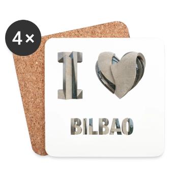 J’adore Bilbao – Design architectural moderne - Dessous de verre (lot de 4) - blanc - Devant