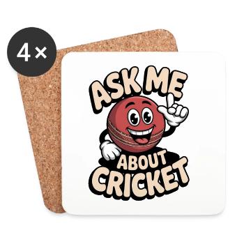 Drôle de cricket : Jeu de cricket vintage - Dessous de verre (lot de 4) - blanc - Devant
