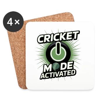 Drôle de cricket : Jeu de cricket vintage - Dessous de verre (lot de 4) - blanc - Devant