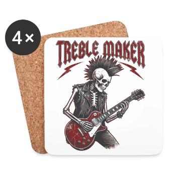 Treble Maker Guitarist Musician Pun - Coasters (set of 4) - white - Front