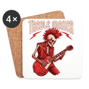 Treble Maker Guitarist Musician Pun Rock - Coasters (set of 4) - white - Front