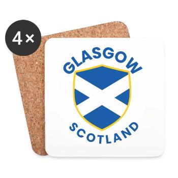Conception du Bouclier écossais de Glasgow - Dessous de verre (lot de 4) - blanc - Devant