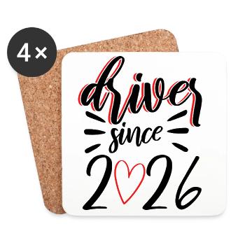 Driving License 2026 Driving Test Driving License Test - Coasters (set of 4) - white - Front