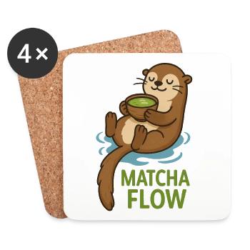 Matcha Flow Otter - Untersetzer (4er-Set) - Weiß - Vorne