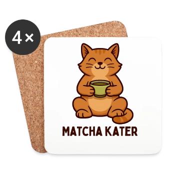 Graphique matcha de l’heure du thé pour la gueule de bois - Dessous de verre (lot de 4) - blanc - Devant