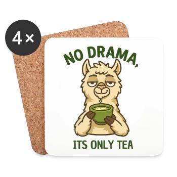 No Drama Alpaka Teezeit - Untersetzer (4er-Set) - Weiß - Vorne