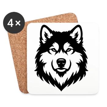 Alaskan Malamute schwaz - Untersetzer (4er-Set) - Weiß - Vorne