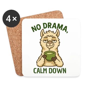 Alpaca as a haven of peace – no drama - Coasters (set of 4) - white - Front