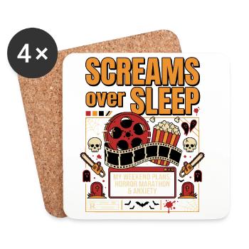 Screams About Sleep – Horror Marathon - Coasters (set of 4) - white - Front