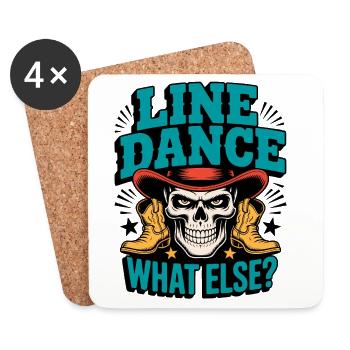 Line Dance Skull with Boots - Coasters (set of 4) - white - Front