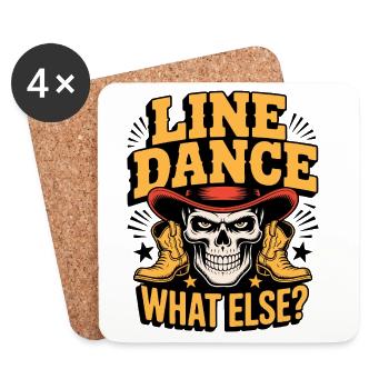 Crâne de danse en ligne Quoi d’autre - Dessous de verre (lot de 4) - blanc - Devant