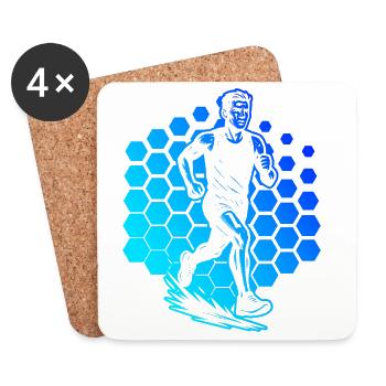 Running motif for real lovers - Coasters (set of 4) - white - Front